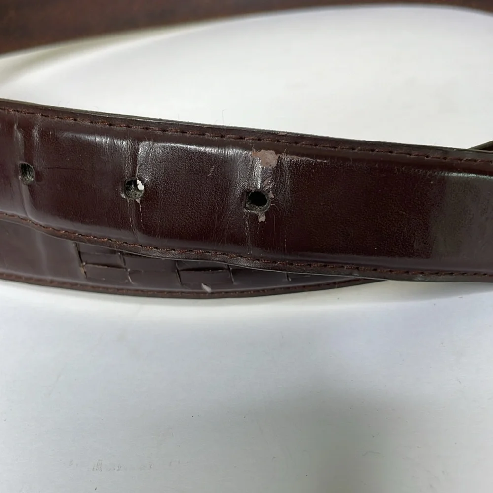 Men’s Leather Belt Brown Professional Brass Buckle 34/36